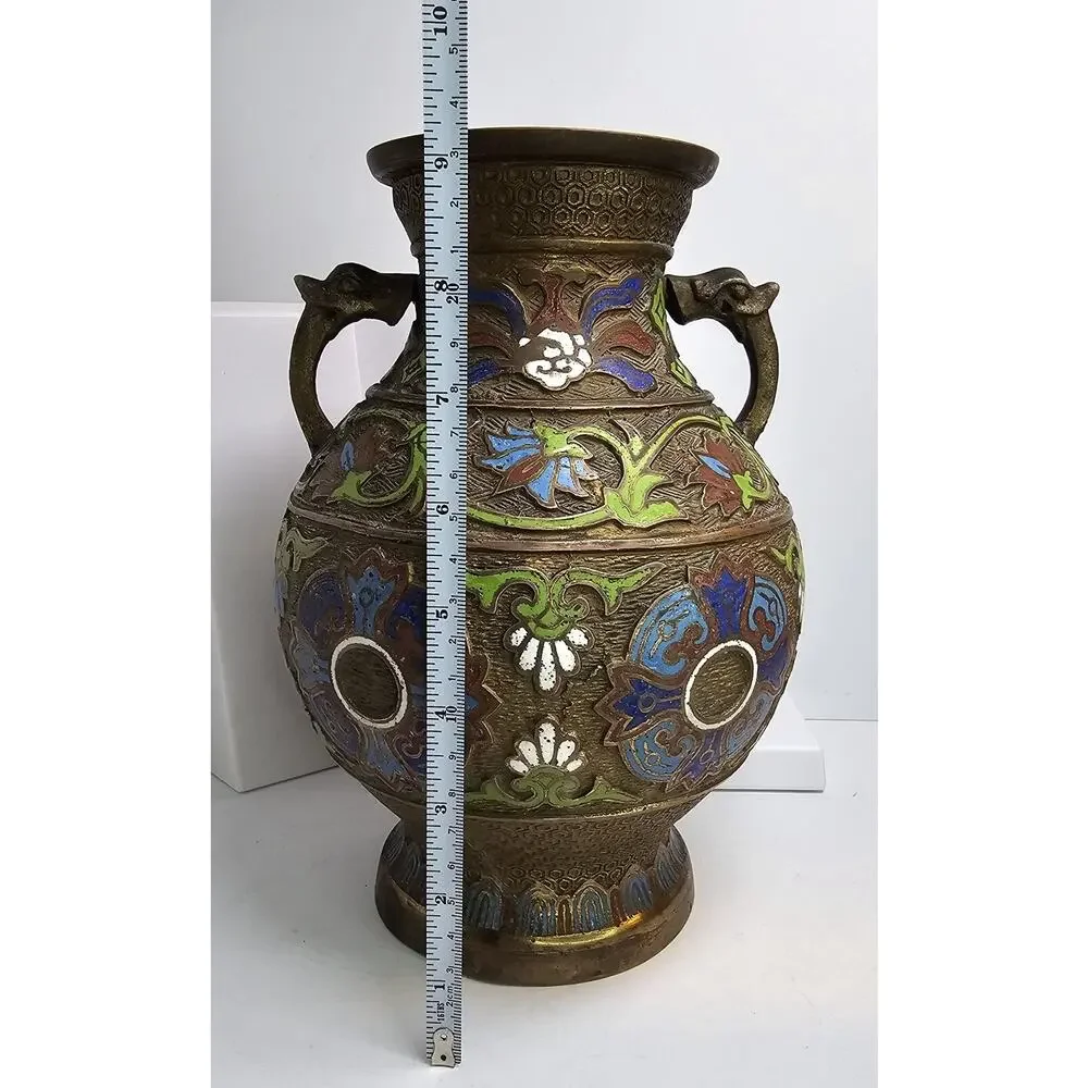 Old Japanese Bronze - Enameled Vase *Read Description*